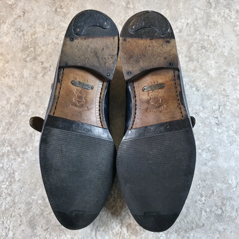 Vintage Mezlan Size 11.5 Crocodile Blue Handmade In Spain Monk Shoes *Read Desc.
